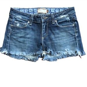 Paige Robertson Cutoff Raw Hem Low Rise Denim Jean Shorts Size 26